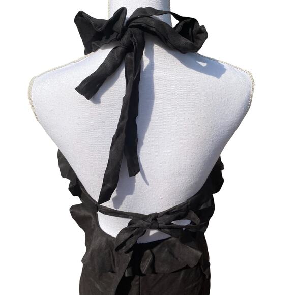 Mable Sleeveless Cut Out Waist Detail Ruffle Mini Dress Black Women's Size Small - Picture 12 of 13